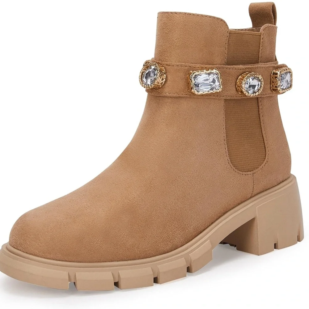 New LAICIGO Girls Chelsea Studded Boots - Picture 2 of 4